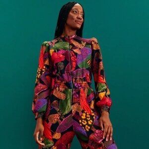 RARE Farm Rio Leopard Mushroom Jumpsuit XL